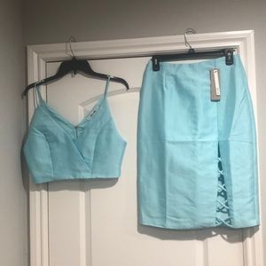 DO + BE Two piece crop top and skirt